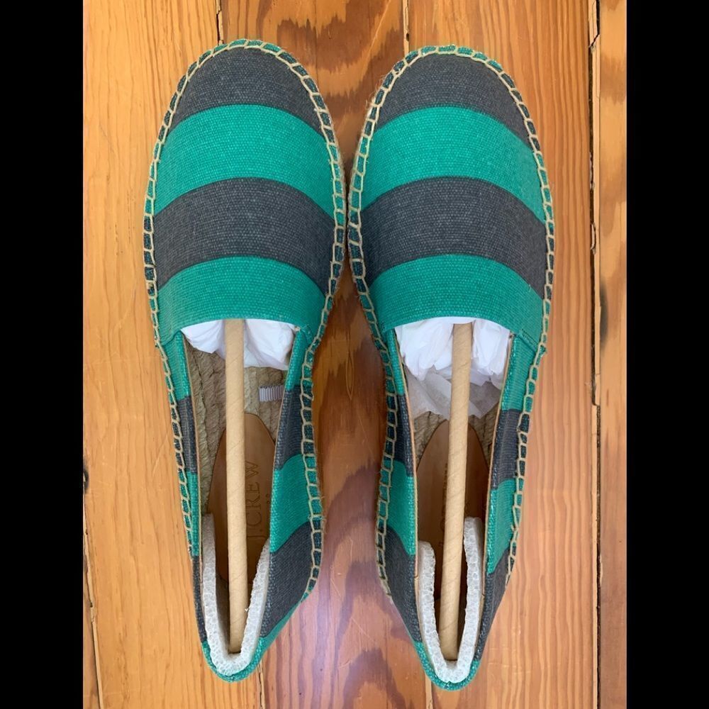 J Crew Striped Canvas Slip-on Espadrilles
